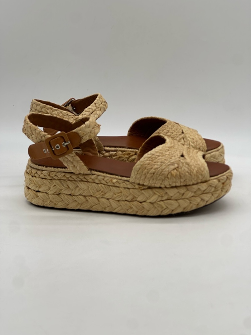 Clergerie Aida Raffia Platform Sandals. Size 10